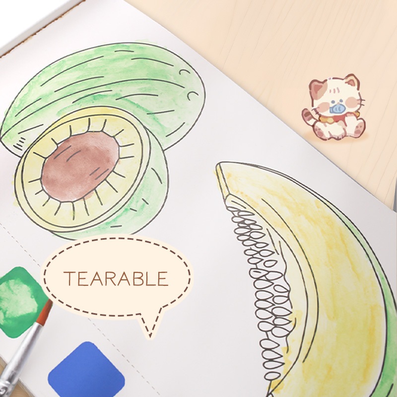 Fruit Watercolor Coloring Book