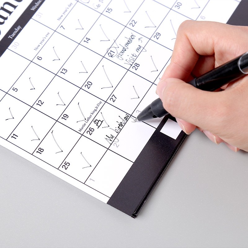 Spiral-Bound Thick Paper Calendar