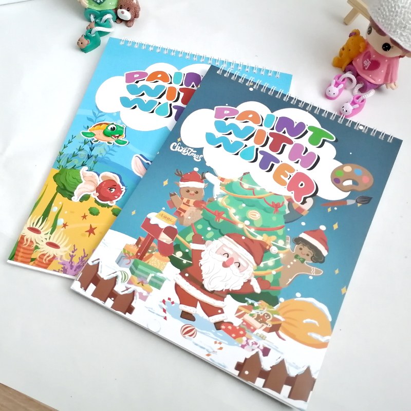 Spiral-Bound Watercolor Coloring Book