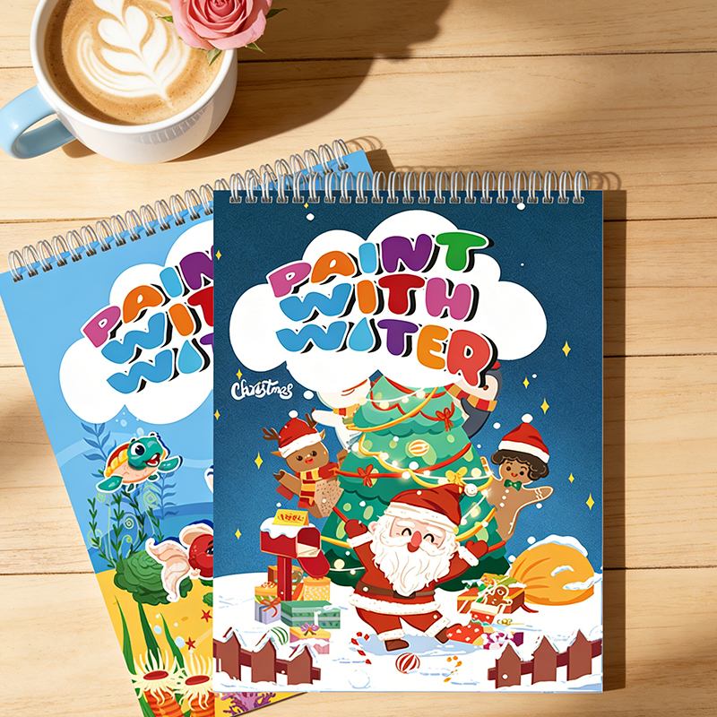 Spiral-Bound Watercolor Coloring Book