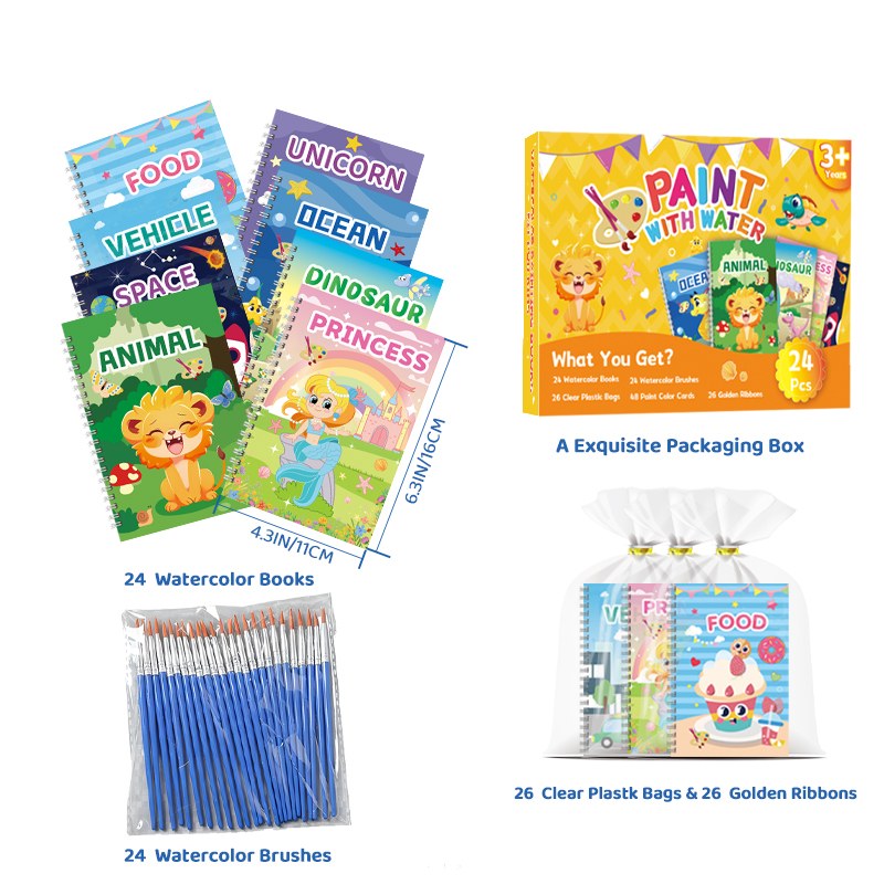 Watercolor Coloring Book Gift Set